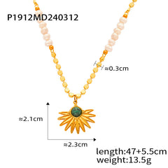 Freshwater Pearl Stone or Celestial Pendant Necklace