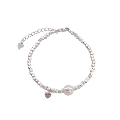 Nicolette Pearl Pavé Heart Bracelet