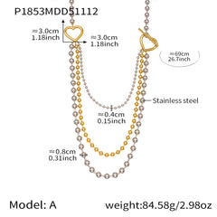 Layered Mixed-Tone Bead Long Necklace