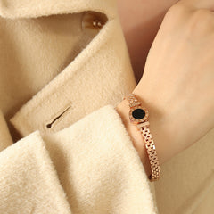 18K Gold-Plated Round Accent Link Bracelet