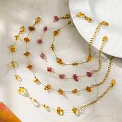 Natural Stone Accent Necklace or Bracelet