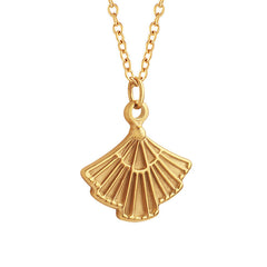 Pleated Fan Pendant Necklace
