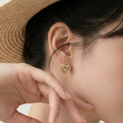 Camille Vintage-Inspired Pavé Twisted Stud Earrings