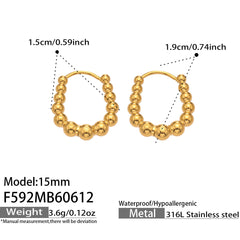 18K Gold-Plated Polished Bead Hoop Earrings