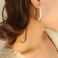 Pastel Enamel Large Hoop Earrings