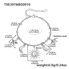 18K Gold-Plated Heart or Celestial Charm Jewelry