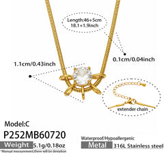 Gold-Tone Cubic Zirconia Drop Pendant Necklaces