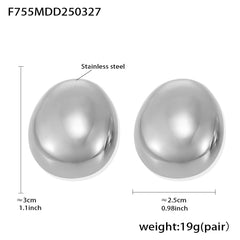 Rounded Stainless Steel Statement Stud Earrings