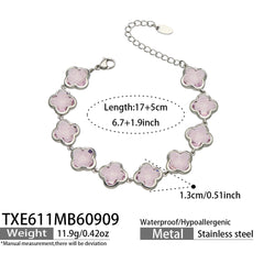Color Glass Four-Petal Flower Jewelry