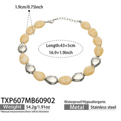Oval Color Resin Necklace and Bracelet