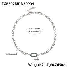 Cubic Zirconia Open Link Necklace and Bracelet