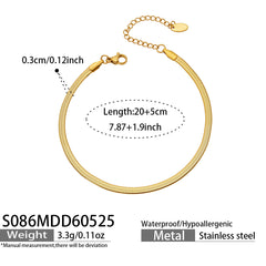18K Gold-Plated Snake Chain Necklace and Bracelet