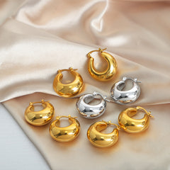 Polished Wide Oval Hoop Earrings