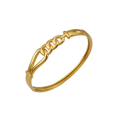 18K Gold-Plated Sculptural Link Bangle Bracelet