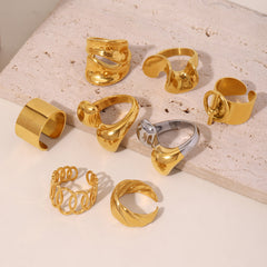 18K Gold-Plated Sculptural Ring Collection