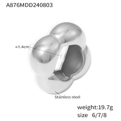 Sculptural Rounded Flower Stainless Steel Ring