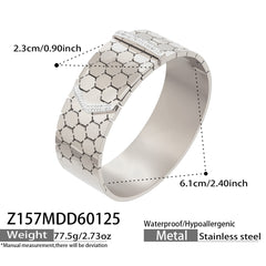 Openwork & Textured Stainless Steel Statement Cuffs