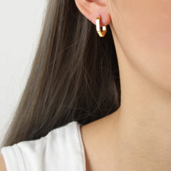Polished Angular Huggie Earrings