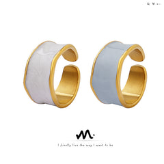 Blue Enamel Open Band Ring