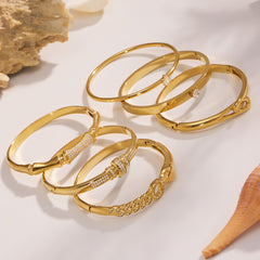 Cubic Zirconia Geometric Bangle Collection
