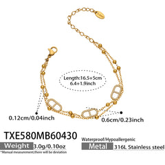 Cubic Zirconia Oval-Link Necklace & Bracelet