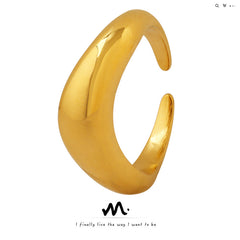 18K Gold-Plated Curved Open Band Ring