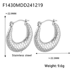 18K Gold-Plated Textured Round Hoop Earrings