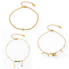 Teardrop Sparkling Charm Anklet
