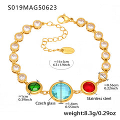 Faceted Stone Accent Anklet