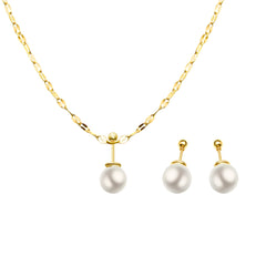 Pearl-Look Pendant Necklace or Stud Earrings