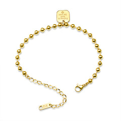 18K Gold-Plated Beaded Charm Chain Bracelet
