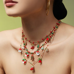 Christmas Bead Charm Necklace