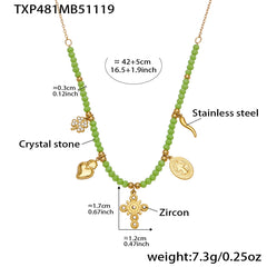 Natural Stone Charm Necklace & Bracelet