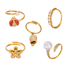 18K Gold-Plated Playful Cubic Zirconia Ring Designs