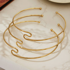 Gold-Tone Open Sculptural Collar Necklace