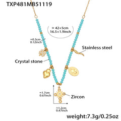 Natural Stone Charm Necklace & Bracelet
