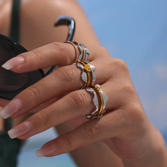 Cubic Zirconia Multi-Line Ring Designs