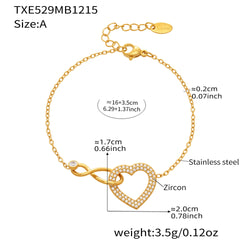 18K Gold-Plated Heart and Figure-Eight Jewelry