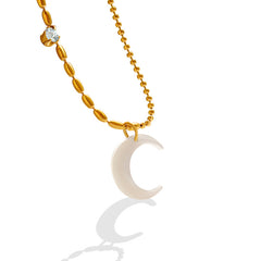 Shell Crescent Pendant Necklace