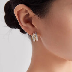 Daphne Minimalist Pavé Stud Earrings