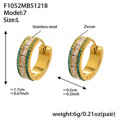 18K Gold-Plated Double-Row Cubic Zirconia Hoops