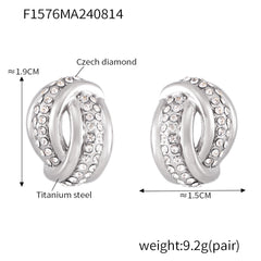 18K Gold-Plated Twisted Stone-Accent Stud Earrings