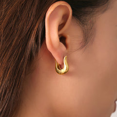 18K Gold-Plated Tulip-Inspired Hoop Earrings