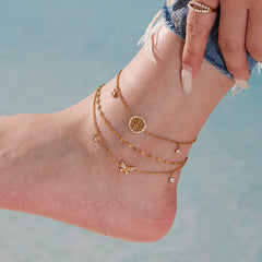 Cubic Zirconia Nature Charm Anklets