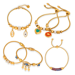 18K Gold-Plated Charm Bracelet or Bangle
