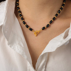 Black Agate Toggle Necklace