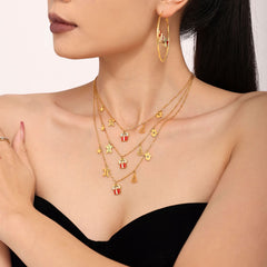 18K Gold-Plated Christmas Charm Jewelry