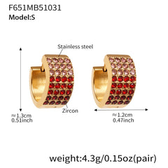 18K Gold-Plated Multi-Row Cubic Zirconia Hoops