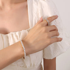 18K Gold-Plated Cubic Zirconia Stretch Bracelet