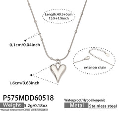 18K Gold-Plated Heart Bead Chain Necklace